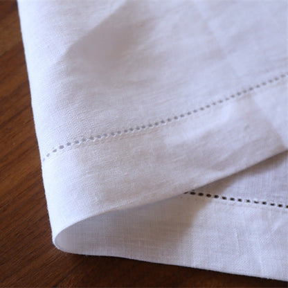 White Solid Linen Table Runner