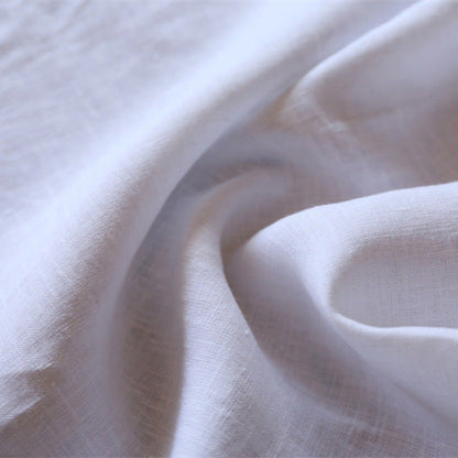 White Solid Linen Table Runner