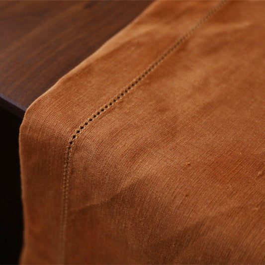 Caramel Solid Linen Table Runner