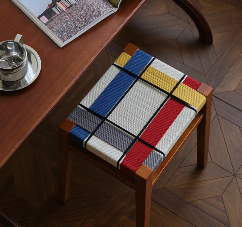 mondrian woven art stool
