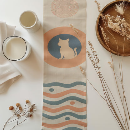 Meditative Cat Table Runner