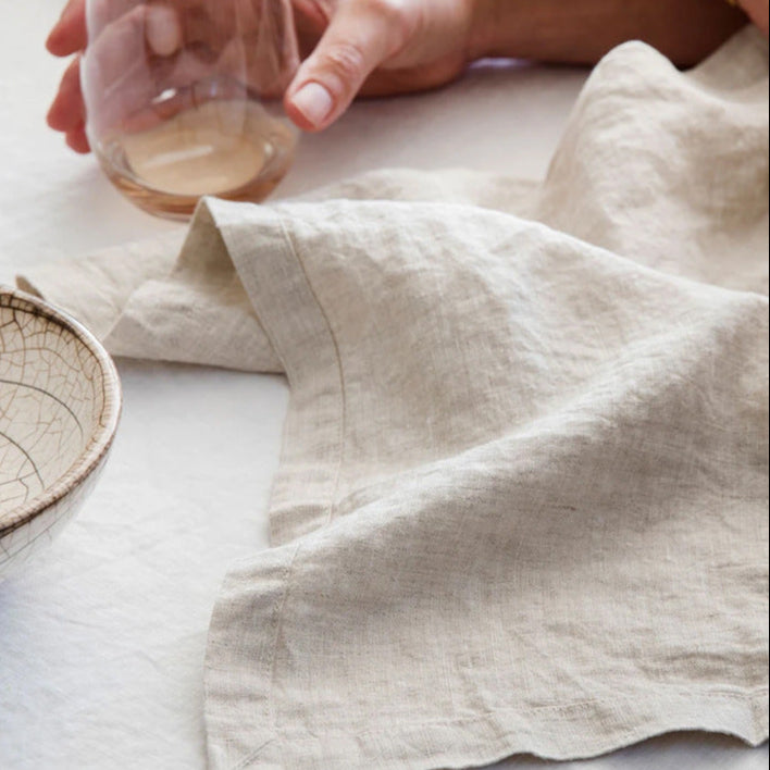 White Solid Linen Table Runner