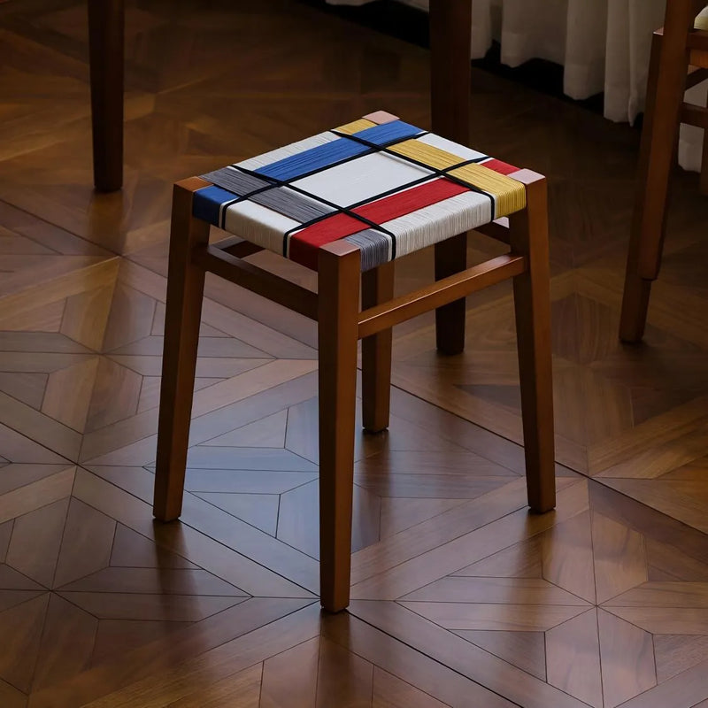 mondrian woven art stool