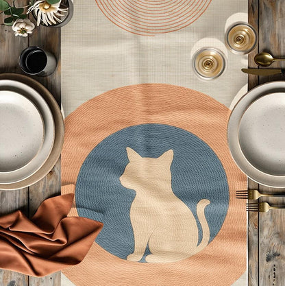 Meditative Cat Table Runner