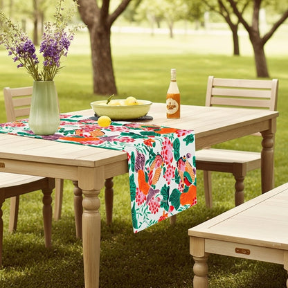 Lotus Koi Garden — Hand-Printed Cotton Table Runner