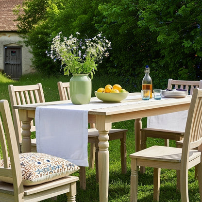 White Solid Linen Table Runner