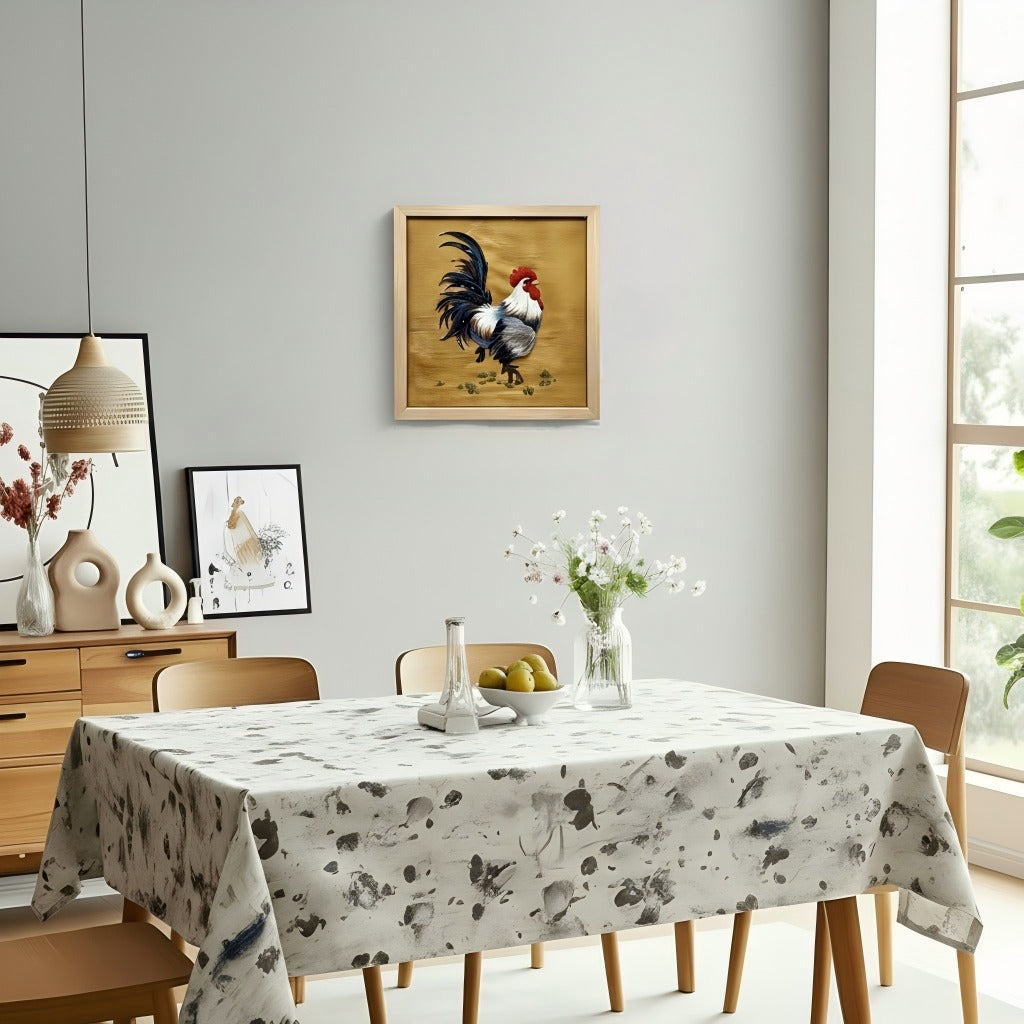 Handmade Rooster Embroidered Art